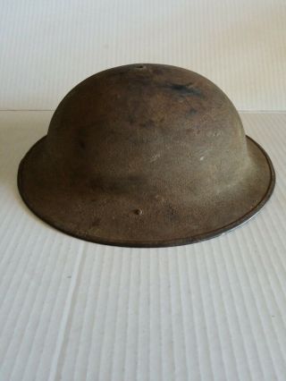 Vtg Wwi Us Army M - 1917 Doughboy Brodie Steel Metal Combat World War 1 Helmet Hat