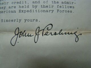1919 American Expeditionary Forces Signed General John J Pershing Letter France