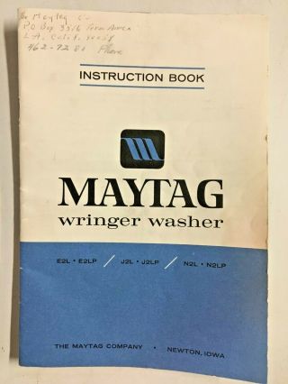 MAYTAG VINTAGE WRINGER WASHER WASHING MACHINE  & INSTRUCTION BOOKS 5