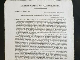 War of 1812 Broadside General Order Regulating Militia Volunteer Corps Disbanded 2