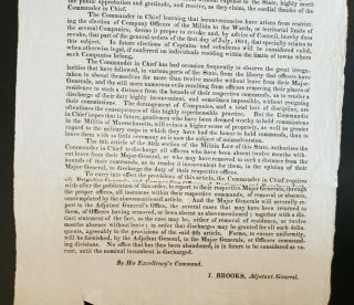 War of 1812 Broadside General Order Regulating Militia Volunteer Corps Disbanded 3