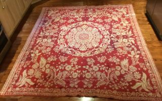 Antique Reversible 19th Century Woven Blanket Hand Crafted Loom Dated 1828 - 1859 2