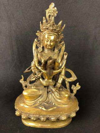 Good 19th C.  Century Chinese Gilt Bronze Tibetan Buddha