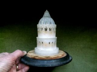 RARE ANTIQUE 19TH CENTURY GRAND TOUR ALABASTER MODEL OF BAPTISTERY IN PIZA ITALY 3