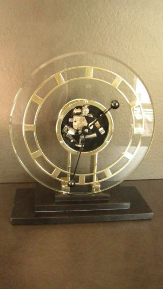Tall Marble Base Rare Art Deco French Ato Electric Clock By Leon Hatot