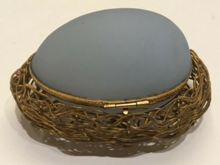 A Palais Royal French Opaline Glass Egg - Shaped Trinket Box 2