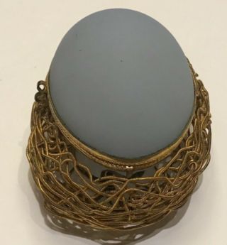A Palais Royal French Opaline Glass Egg - Shaped Trinket Box 3