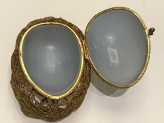 A Palais Royal French Opaline Glass Egg - Shaped Trinket Box 5