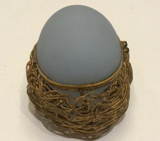 A Palais Royal French Opaline Glass Egg - Shaped Trinket Box 7