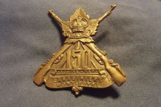 `ww I Cef Cap Badge To The 150th Infantry Battalion 150 Carabiniers Mont Royal
