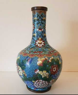 Rare Ming Dynasty Cloisonne Vase Flowers