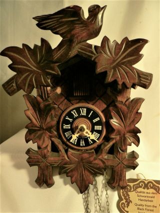 Vintage Black Forest CUCKOO CLOCK Carved Wood West Germany Pendulum Missing 2