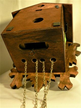 Vintage Black Forest CUCKOO CLOCK Carved Wood West Germany Pendulum Missing 9