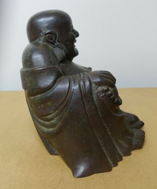 ANTIQUE LARGE CHINESE ASIAN SEATED BRONZE BUDDHA QING DYNASTY STATUE 6