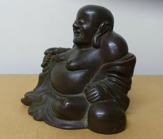ANTIQUE LARGE CHINESE ASIAN SEATED BRONZE BUDDHA QING DYNASTY STATUE 8