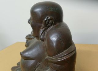 ANTIQUE LARGE CHINESE ASIAN SEATED BRONZE BUDDHA QING DYNASTY STATUE 9