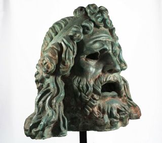 Massive Over Life - Size Roman Greek Bronze Head / Bust Zeus / Poseidon Hercules 3