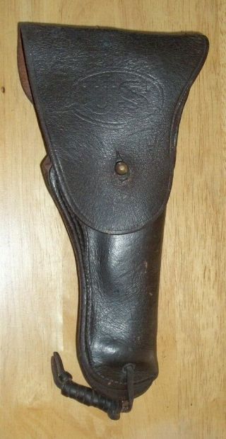 Antique Ww1 Us Military Leather Holster 4 Colt M1911.  45 Auto Pistol,  Right Hand