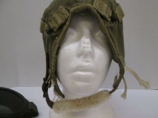 WW2 Flight Cap,  US Army Air Force Type A - 9 with googles 5