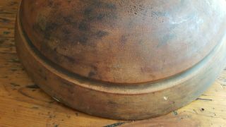Antique Wood Wooden Bowl Primitive Large Dough Butter Turned Round 6