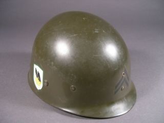 WWII U.  S.  Military M1 Helmet Liner,  Westinghouse,  Post War Decals 2