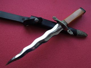 Orig.  C.  Jul.  Herbertz " Flame " Dagger Great Shape Handmade In Solingen