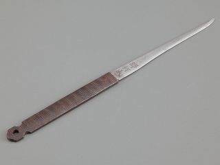 KOGATANA Signed Nomura,  Antique Japanese short sword knife koshirae tanto kozuka 9