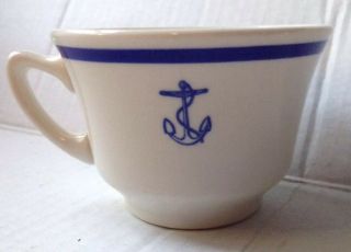 1985 U.  S.  Navy Wardroom Mess Fouled Anchor Military Coffee Cup,  Homer Laughlin