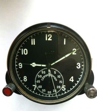 Soviet Russian Cccp Ussr Aircraft Cockpit Clock Chronograph " Achs - 1 " Plane