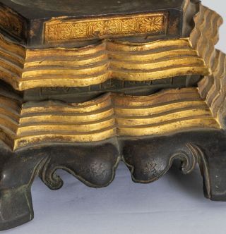 Chinese Antique/Vintage Gilt Bronze Buddhist Base,  1900 - 1960 5