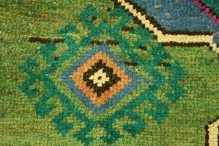 Brilliant Green Semi Antique 5x13 Kars Turkish Oriental Runner Rug 11