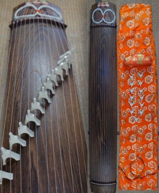Koto Harp Japanese String Instrument 1980s Japan Musik Hand Craft