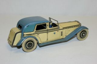 Scarce Vintage Wells English Tin Litho Wind - Up Rolls Royce Limousine Car EX L@@K 4