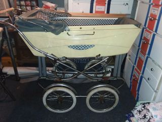 Vintage White And Blue Perego Stroller