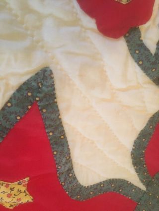 Vintage Paragon American Glory Applique Quilt in Red,  Green,  & Yellow circa 1961 9