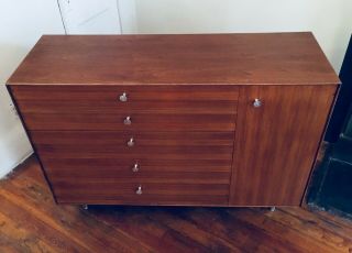 George Nelson Herman Miller Thin Edge Walnut Dresser Cabinet mid century modern 4