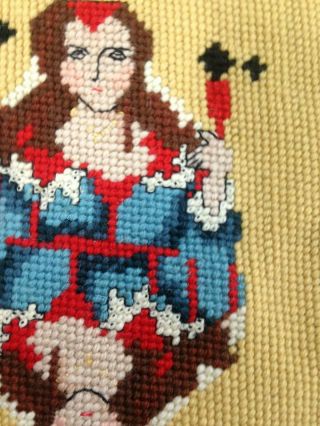 Casino Duplicate Bridge Needlepoint Cards Ace Queen King Jack Pillow or Chair 6