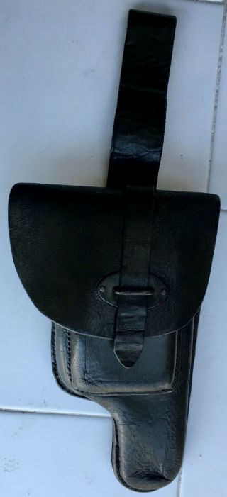 Vtge Green Leather Case Holster For Pistol Gun Acp.  45 By Argentine Army.