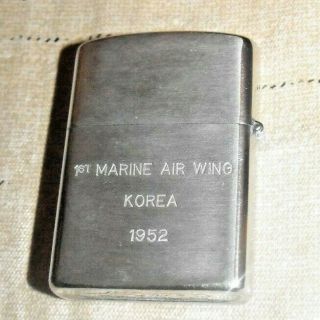 Vintage - Cut Cigarette Lighter 1st Marine Air Wing Korea War 1952 Military 2