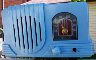 Baby Blue Art Deco Addison Tube Radio Catalin Plaskon Bakelite 1940s Fine