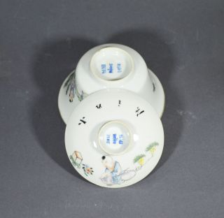 ANTIQUE CHINESE FAMILLE ROSE PORCELAIN TEA CUP POT QING DYNASTY CALLIGRAPHY 9