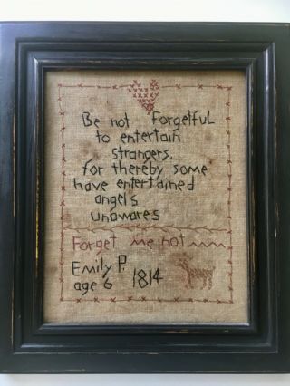 11x13 Primitive Stitched Sampler By Linda Babb Entertain Angels - By Erikascup