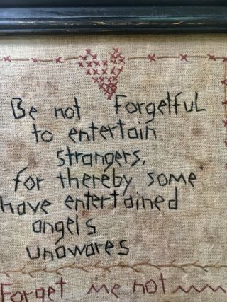 11x13 Primitive Stitched Sampler by Linda Babb Entertain Angels - by Erikascup 2