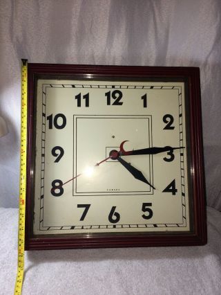 Vintage Carson Wall Clock Painted Back Panel Moon Hand Old