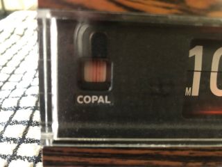 Vintage NOS Rare 1968 Copal Lighted Accurate Flip Alarm Woodgrain Clock Japan 8