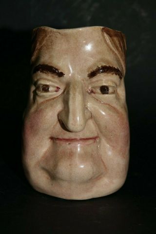 VERY OLD WATCOMBE TORQUAY WARE FACE JUG - CHARACTER JUG VERY RARE SCARY FACE 2