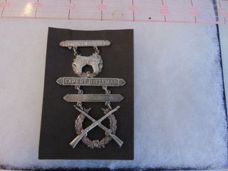 Early Marines Pistol Expert Rifleman Shooting Badge Pin Uniform Boy Scouts B77