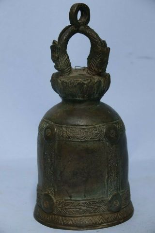 INTERESTING EARLY LOOKING CHINESE TIBETAN BELL - UNUSUAL EXAMPLE - VERY RARE 3