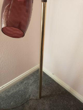 Mid Century Modern Pole Floor Lamp Vintage eames era Retro Teak Finials 9