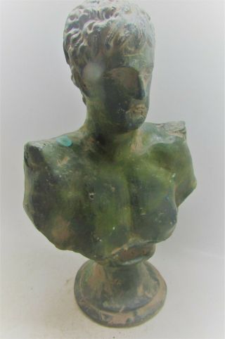 Scarce Ancient Roman Bronze Bust Of An Important Individual European Origin